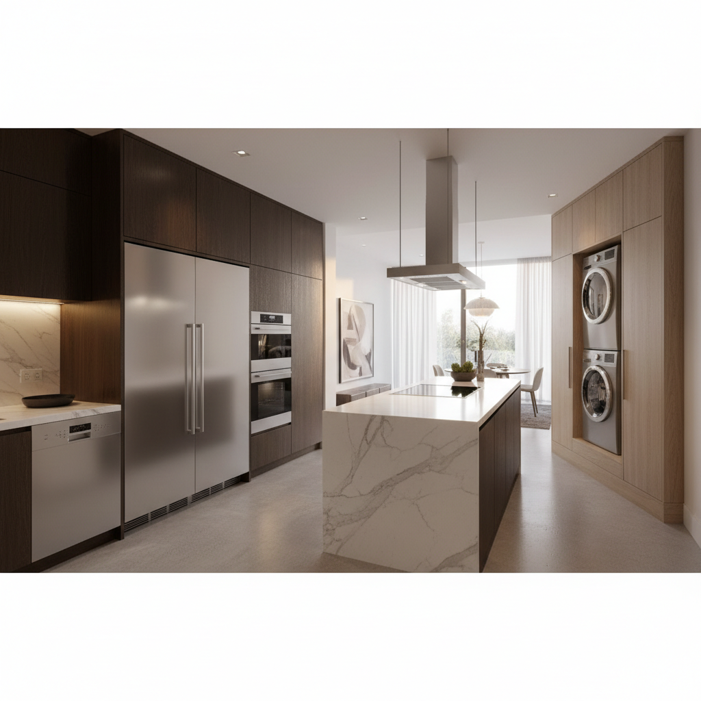 Premium household appliances in a luxury home environment